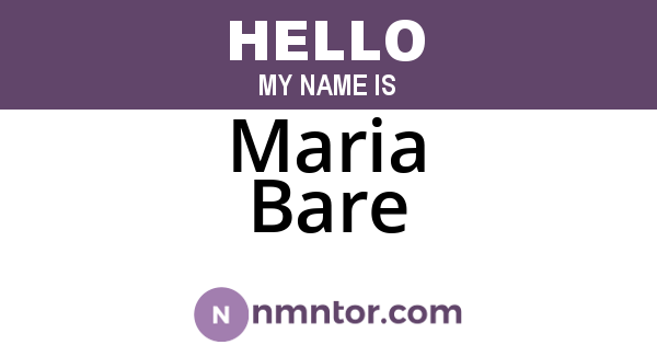 Maria Bare