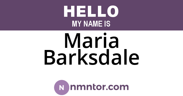 Maria Barksdale