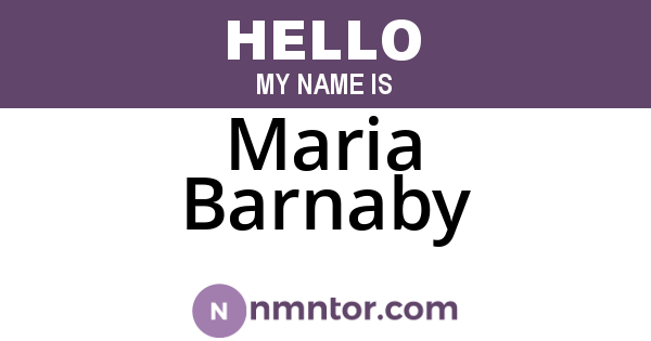 Maria Barnaby
