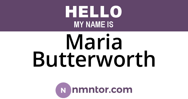 Maria Butterworth
