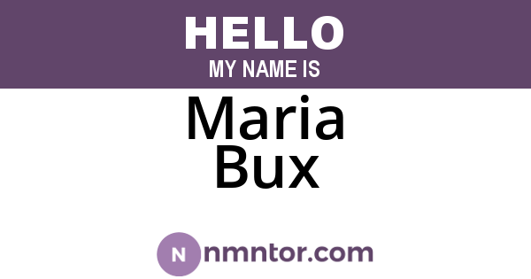 Maria Bux