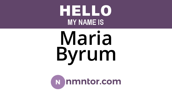 Maria Byrum