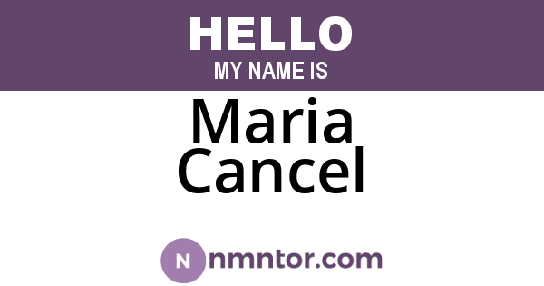 Maria Cancel