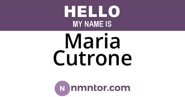 Maria Cutrone
