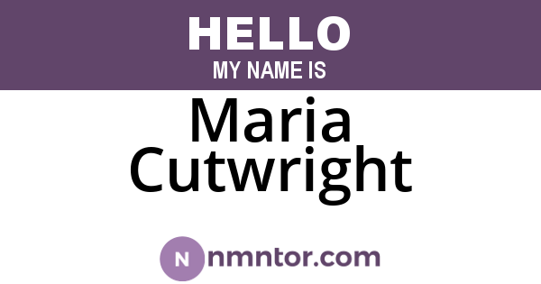 Maria Cutwright