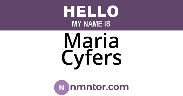 Maria Cyfers