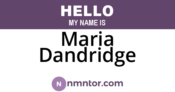 Maria Dandridge