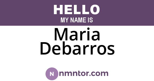 Maria Debarros