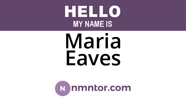 Maria Eaves