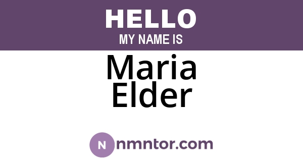 Maria Elder