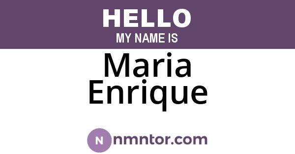Maria Enrique
