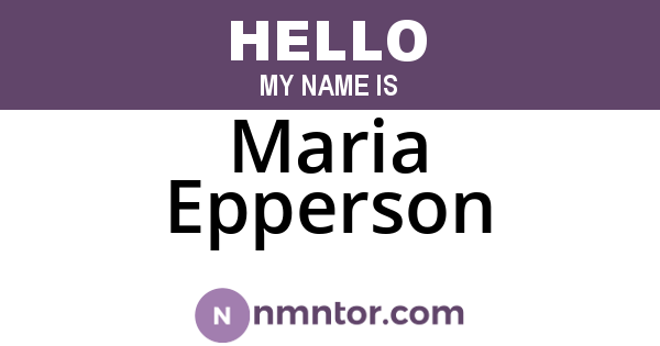 Maria Epperson