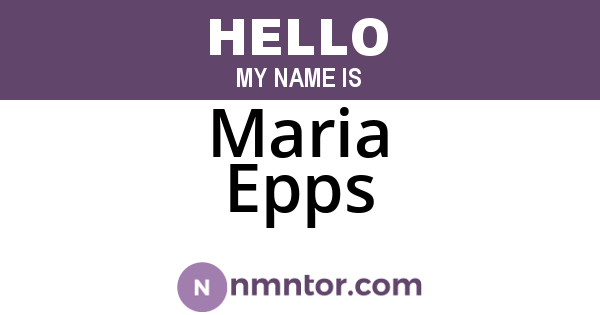 Maria Epps