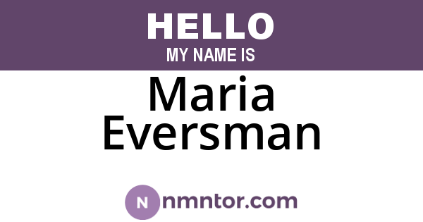 Maria Eversman