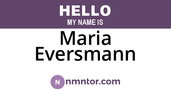 Maria Eversmann