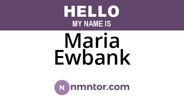 Maria Ewbank