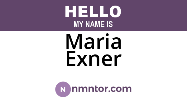Maria Exner