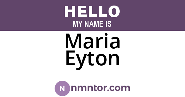 Maria Eyton