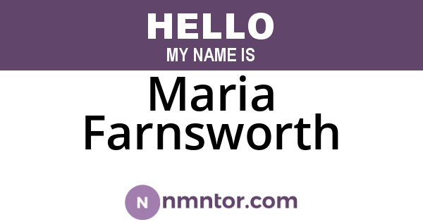 Maria Farnsworth