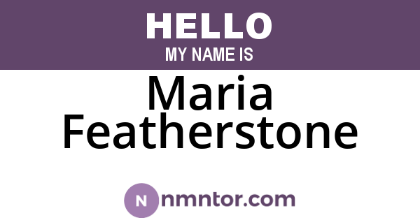 Maria Featherstone