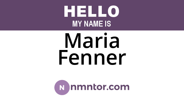 Maria Fenner