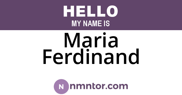 Maria Ferdinand