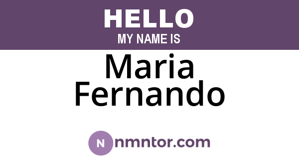 Maria Fernando