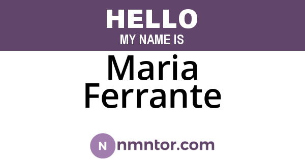 Maria Ferrante