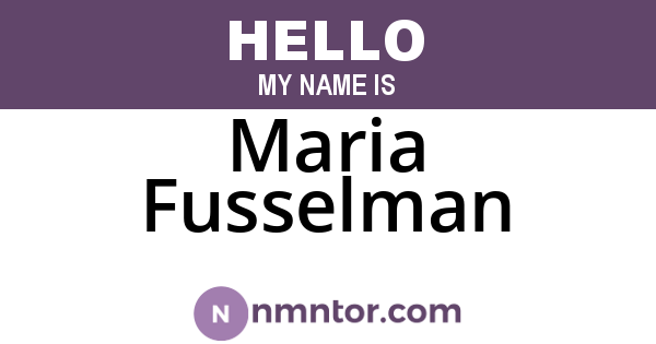 Maria Fusselman