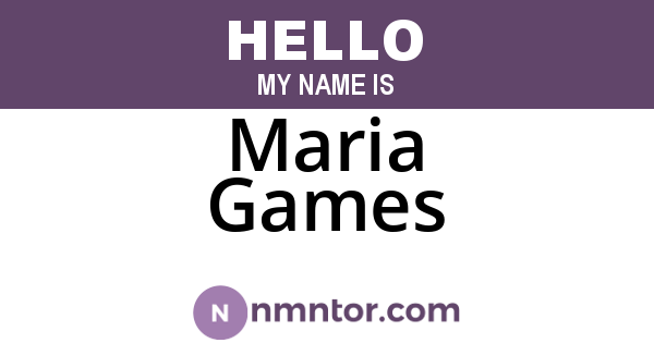 Maria Games