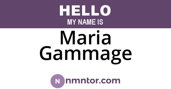 Maria Gammage