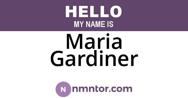 Maria Gardiner