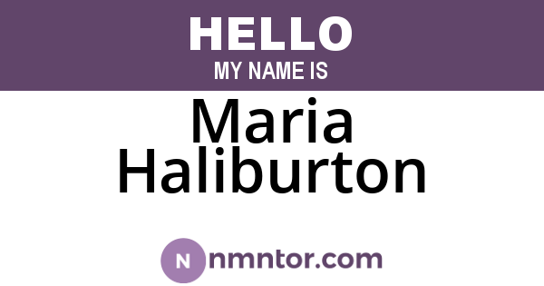 Maria Haliburton