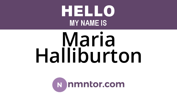 Maria Halliburton