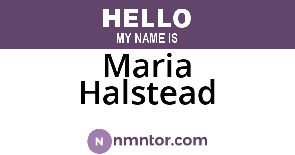 Maria Halstead