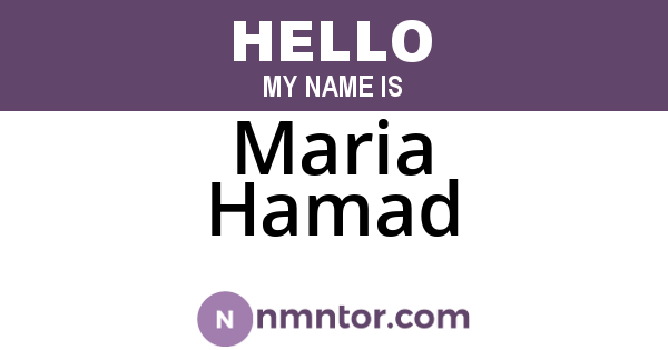 Maria Hamad