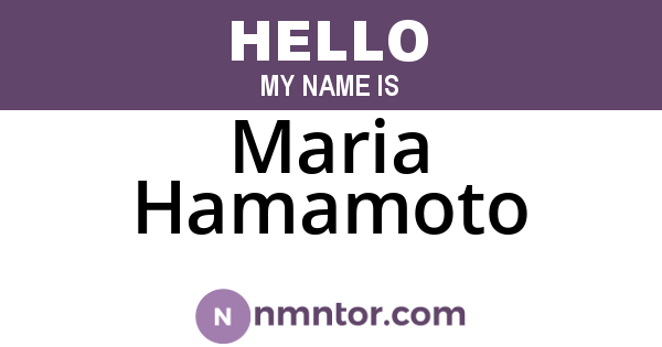 Maria Hamamoto