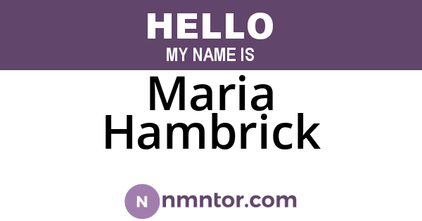 Maria Hambrick