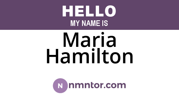 Maria Hamilton