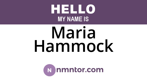 Maria Hammock