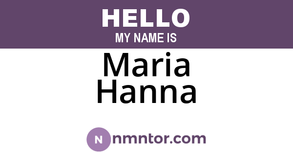 Maria Hanna