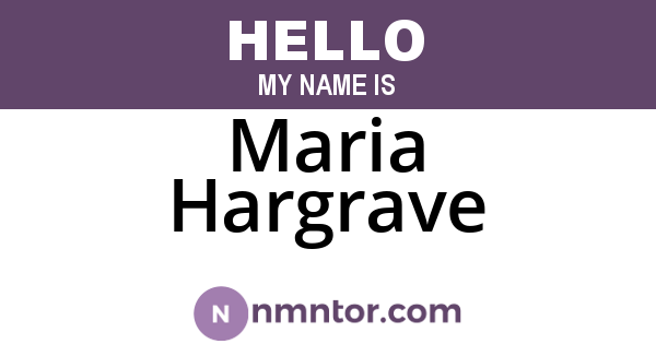 Maria Hargrave