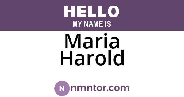 Maria Harold