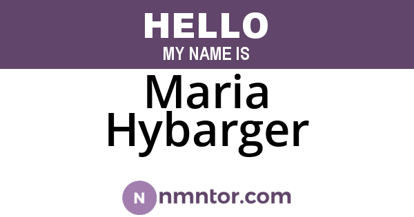 Maria Hybarger