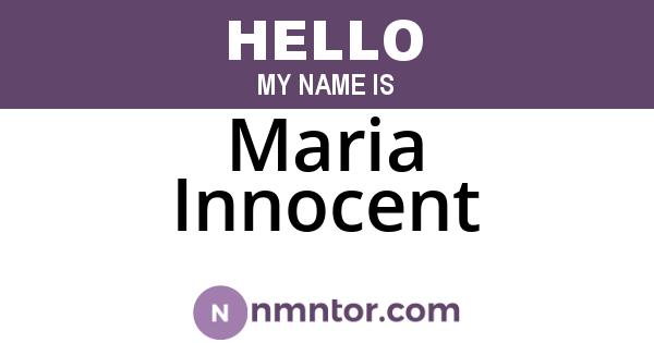 Maria Innocent