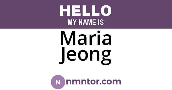 Maria Jeong