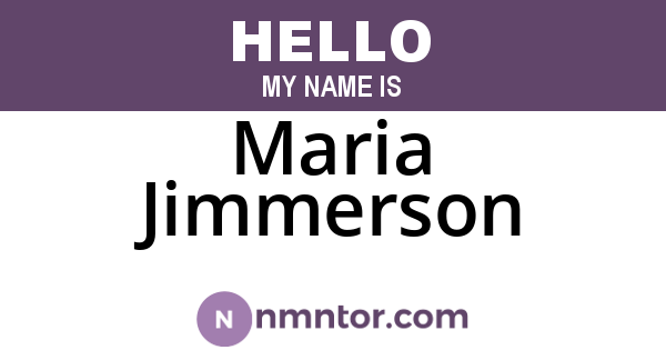 Maria Jimmerson