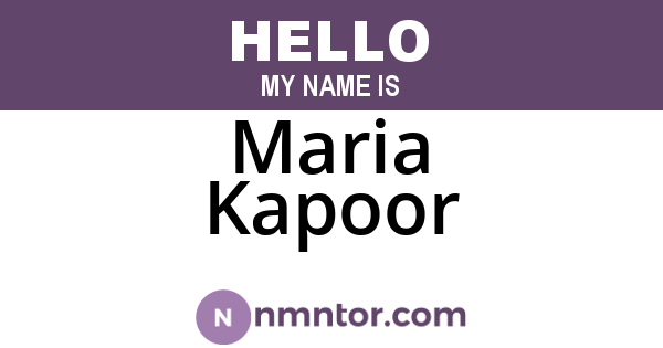 Maria Kapoor