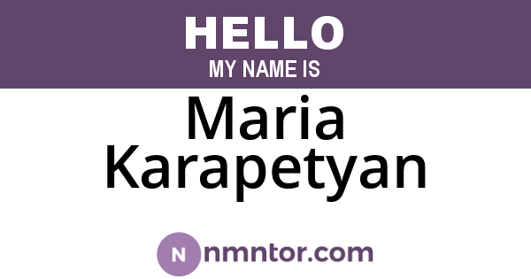 Maria Karapetyan