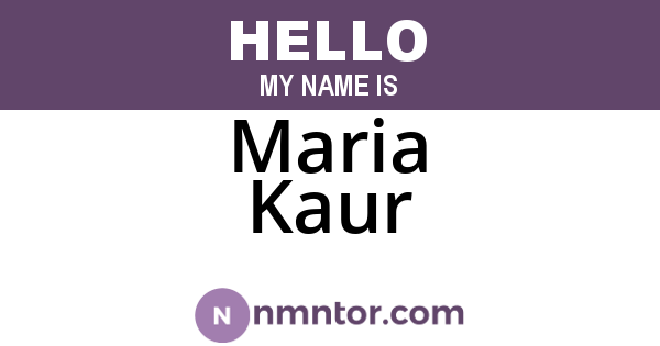 Maria Kaur